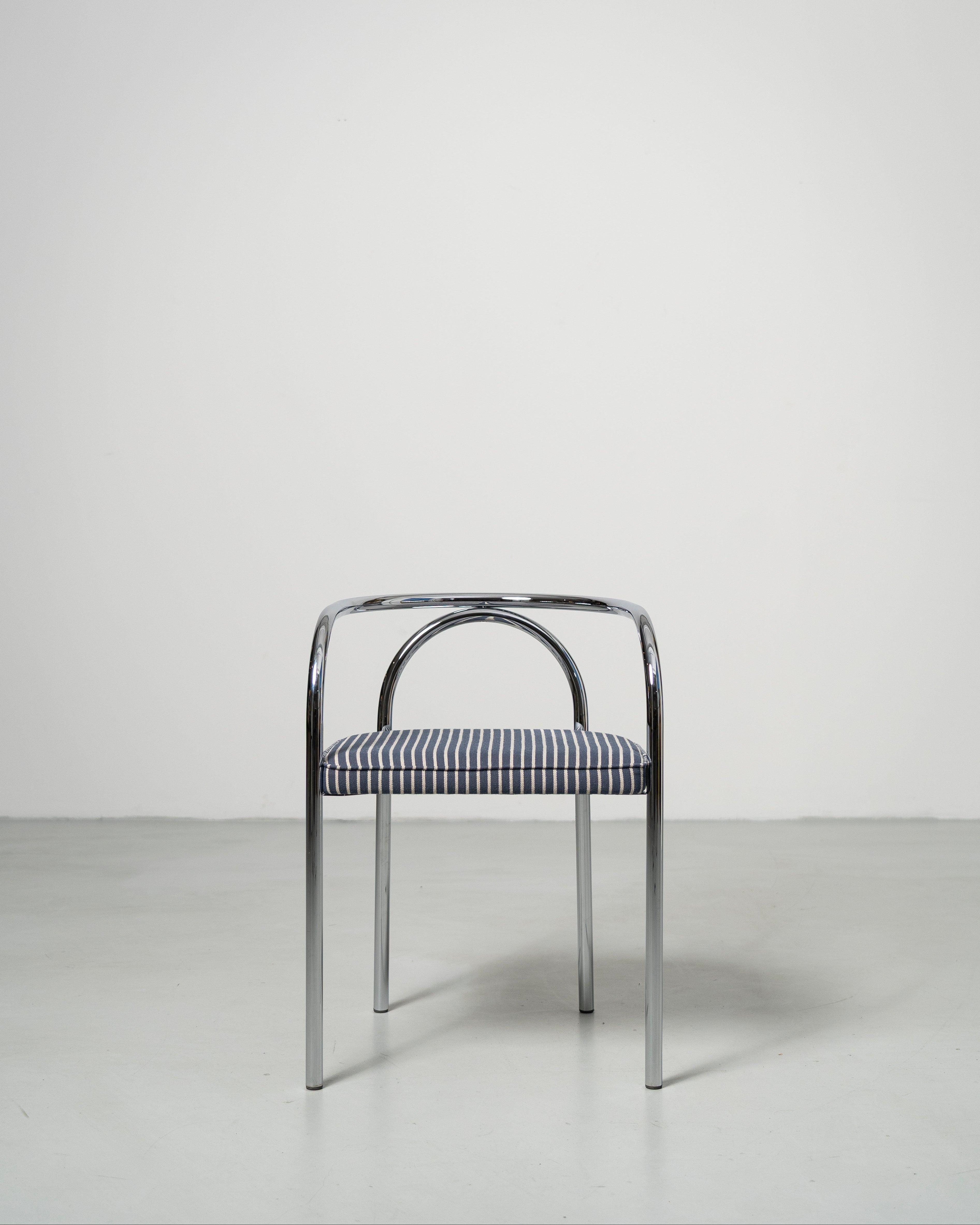 PH Chair by Poul Henningsen, Danish design classic (1932) chrome chair with striped seat