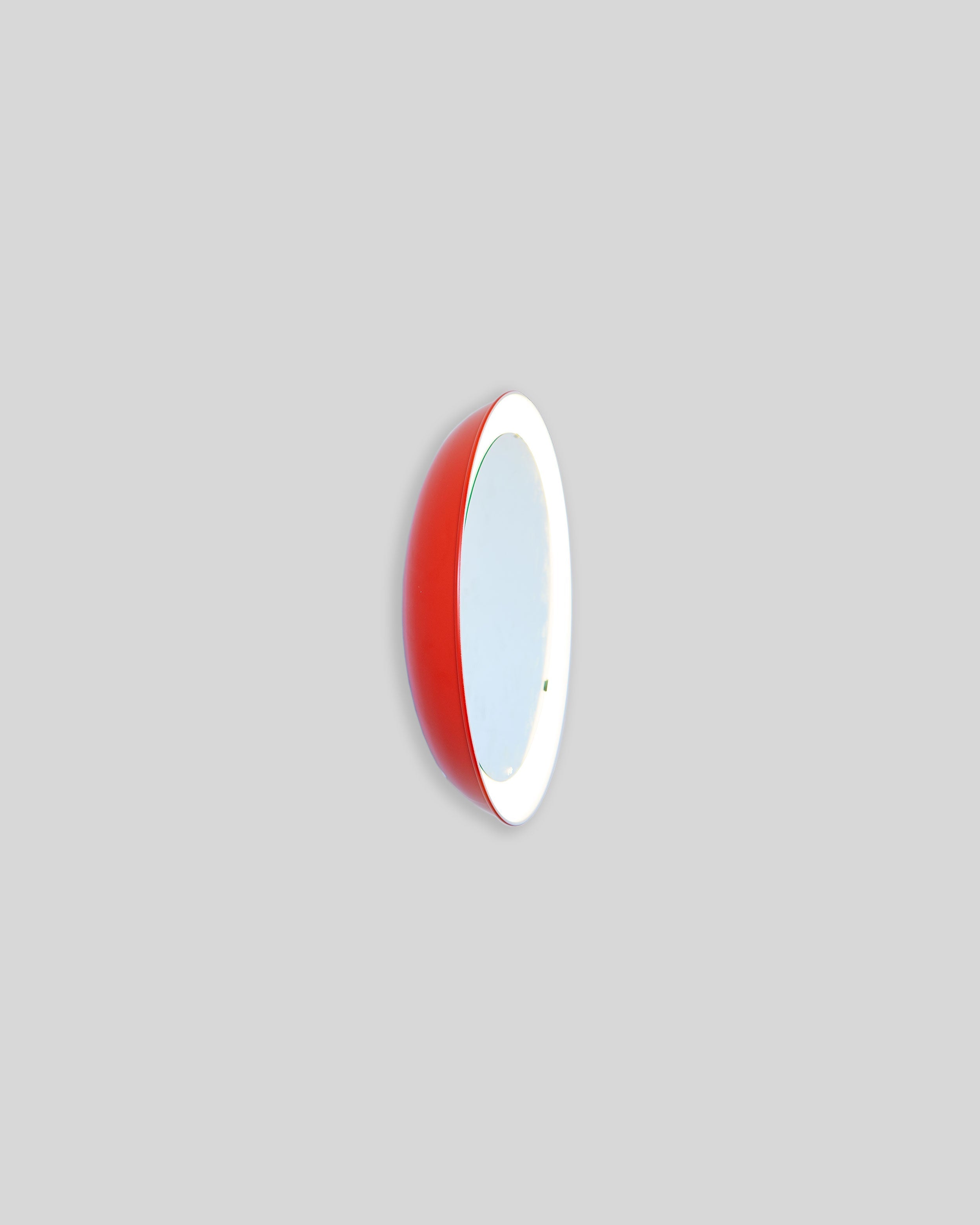 PH Mirror by Poul Henningsen, Danish design classic (1939) mirror with light and PH signature in red painted