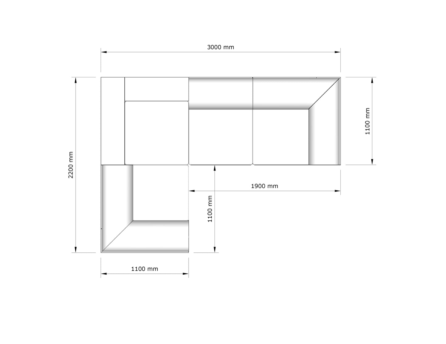 Wittorin Sofa (4 modules)