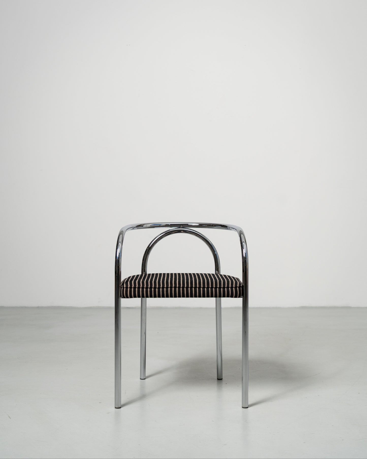 PH Chair by Poul Henningsen, Danish design classic (1932) chrome chair with striped cushion 