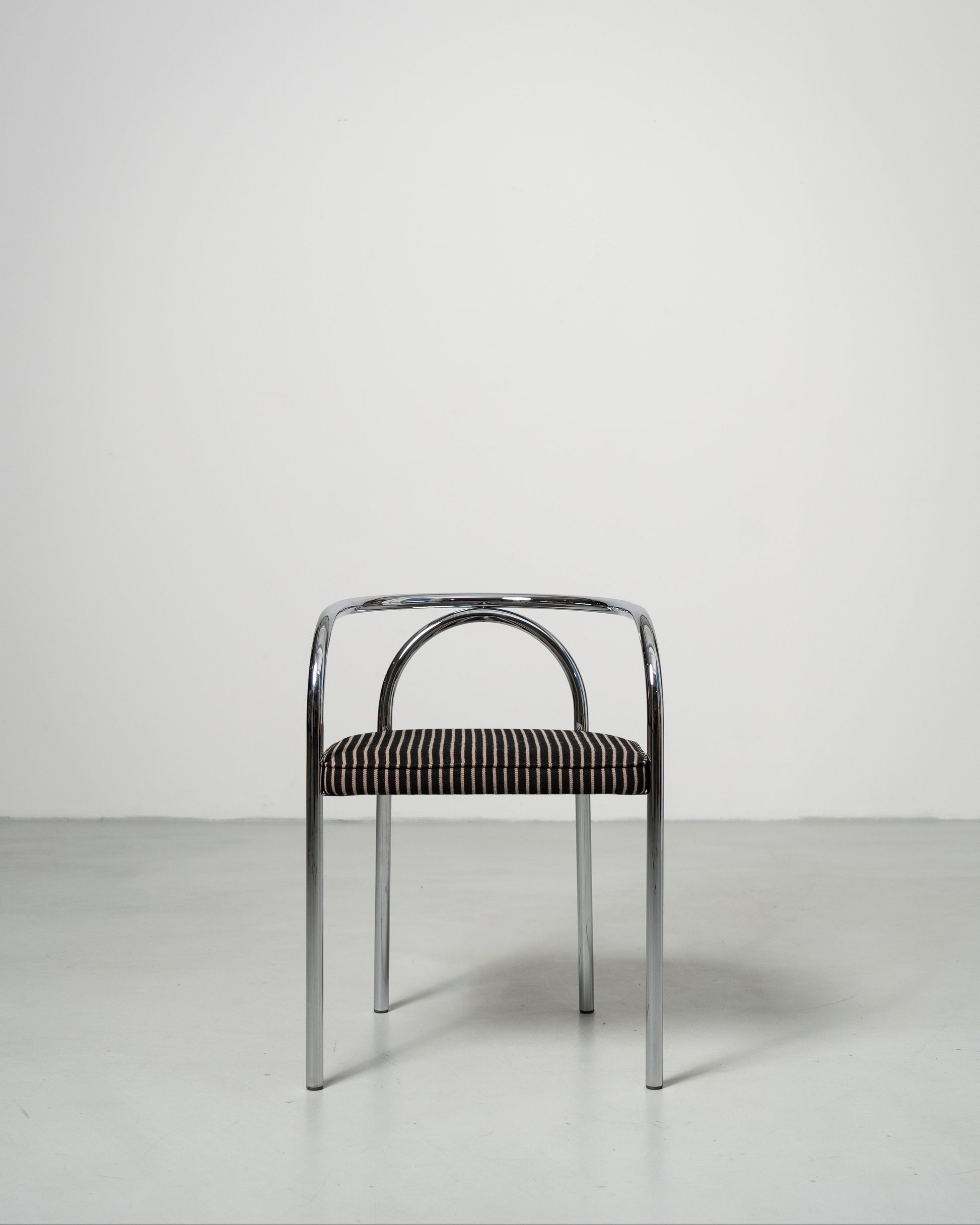 PH Chair by Poul Henningsen, Danish design classic (1932) chrome chair with striped cushion 