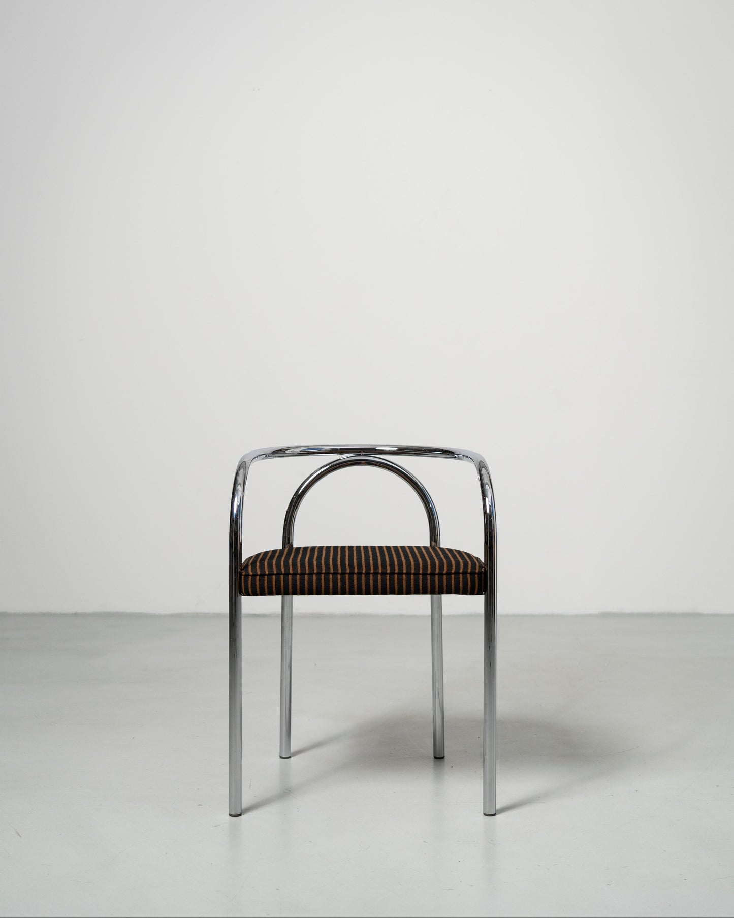 PH Chair by Poul Henningsen, Danish design classic (1932) chrome chair with a striped cushion 