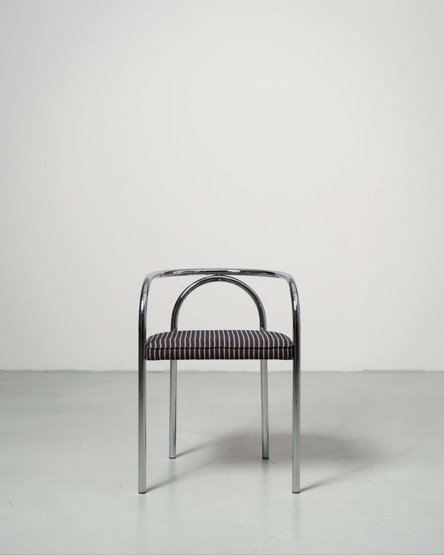 PH Chair by Poul Henningsen, Danish design classic (1932) chrome chair with striped cushion 
