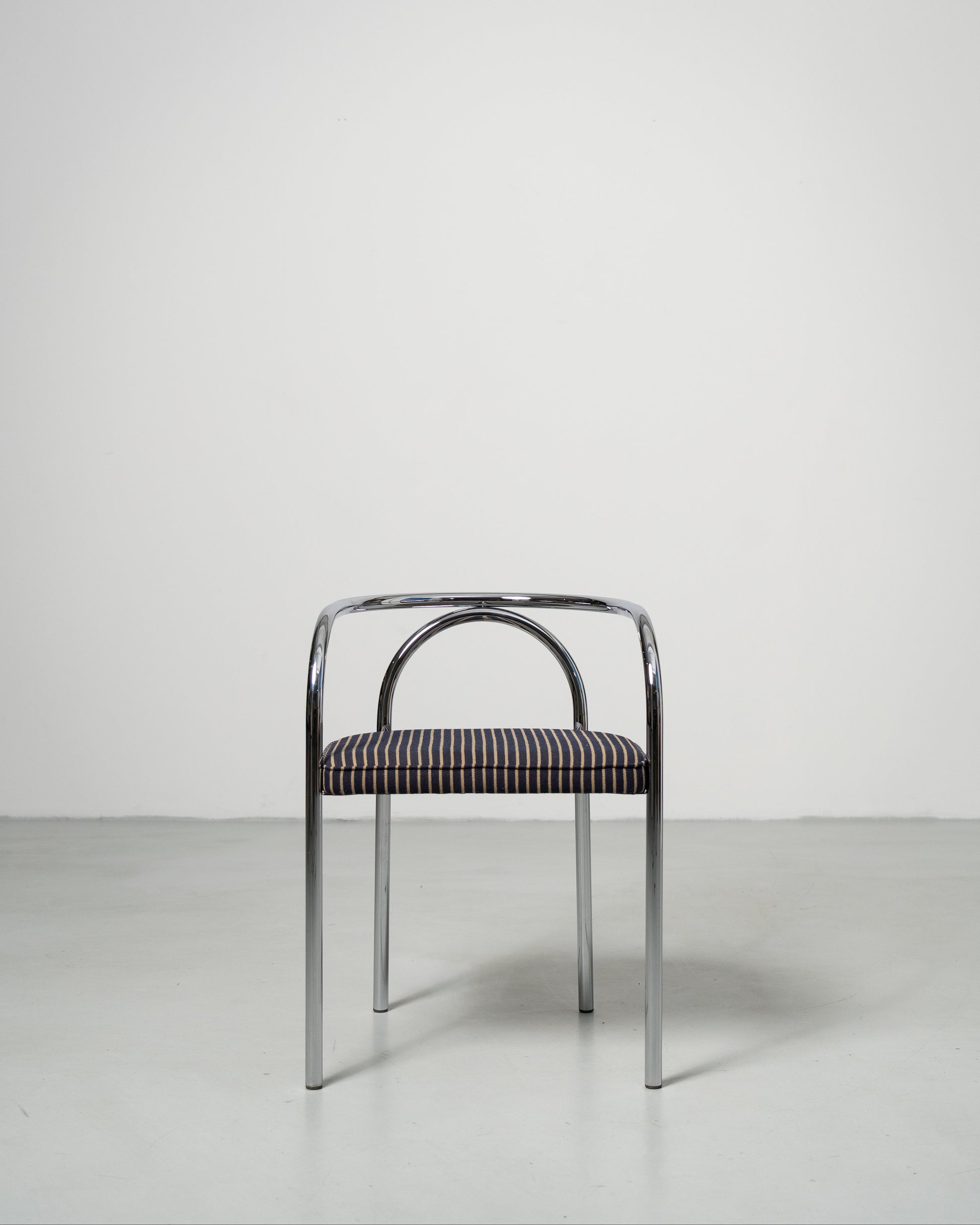 PH Chair by Poul Henningsen, Danish design classic (1932) chrome chair with striped cushion 