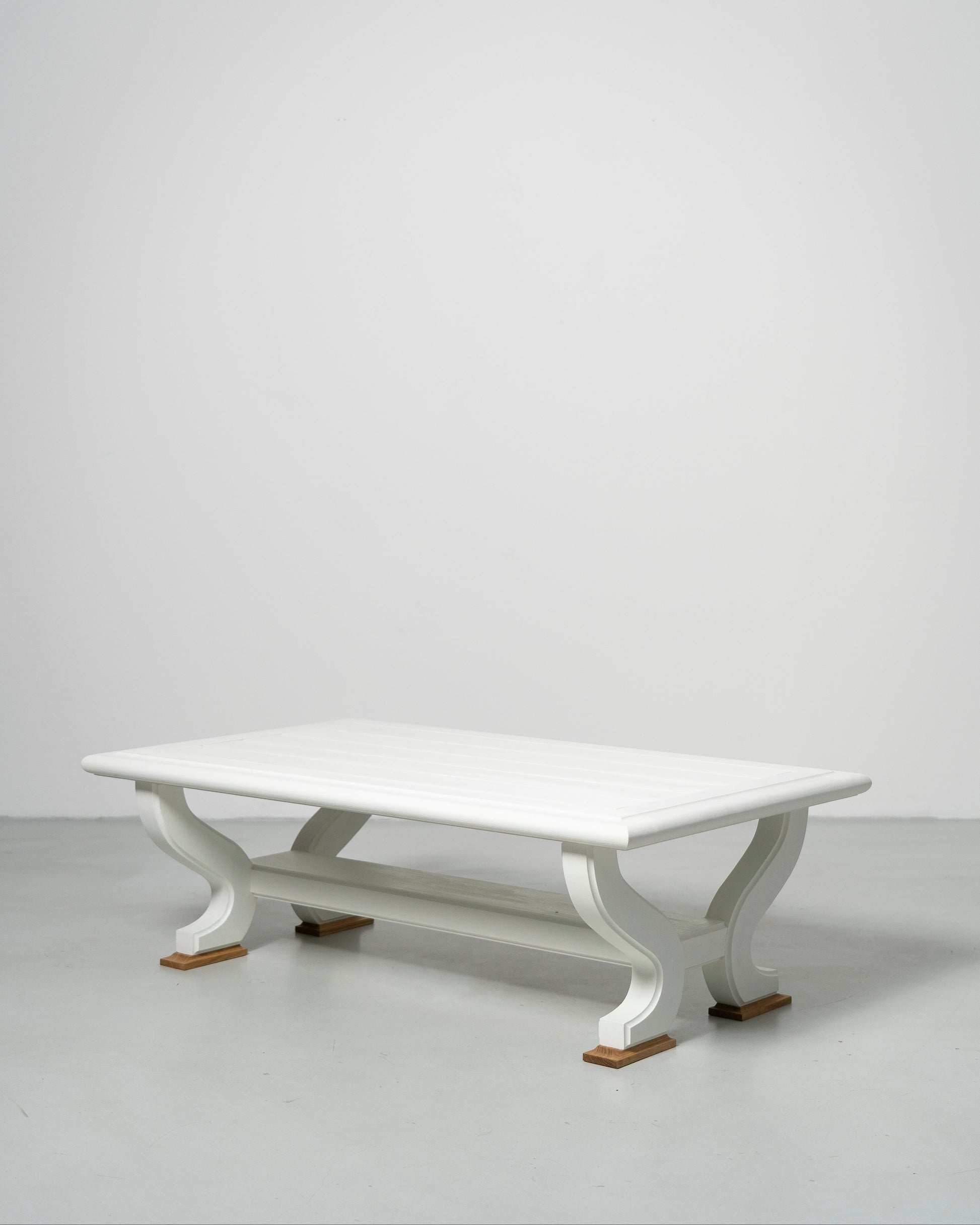 PH Outdoor Bench by Poul Henningsen, Danish design classic (1930s) white painted solid oak