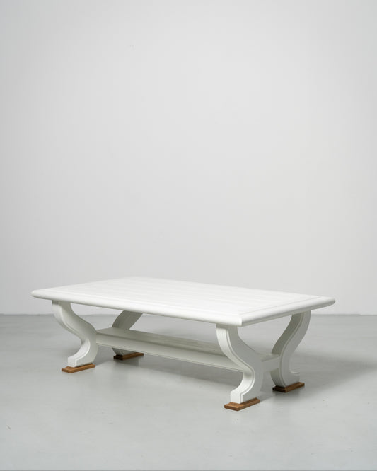 PH Outdoor Bench by Poul Henningsen, Danish design classic (1930s) white painted solid oak
