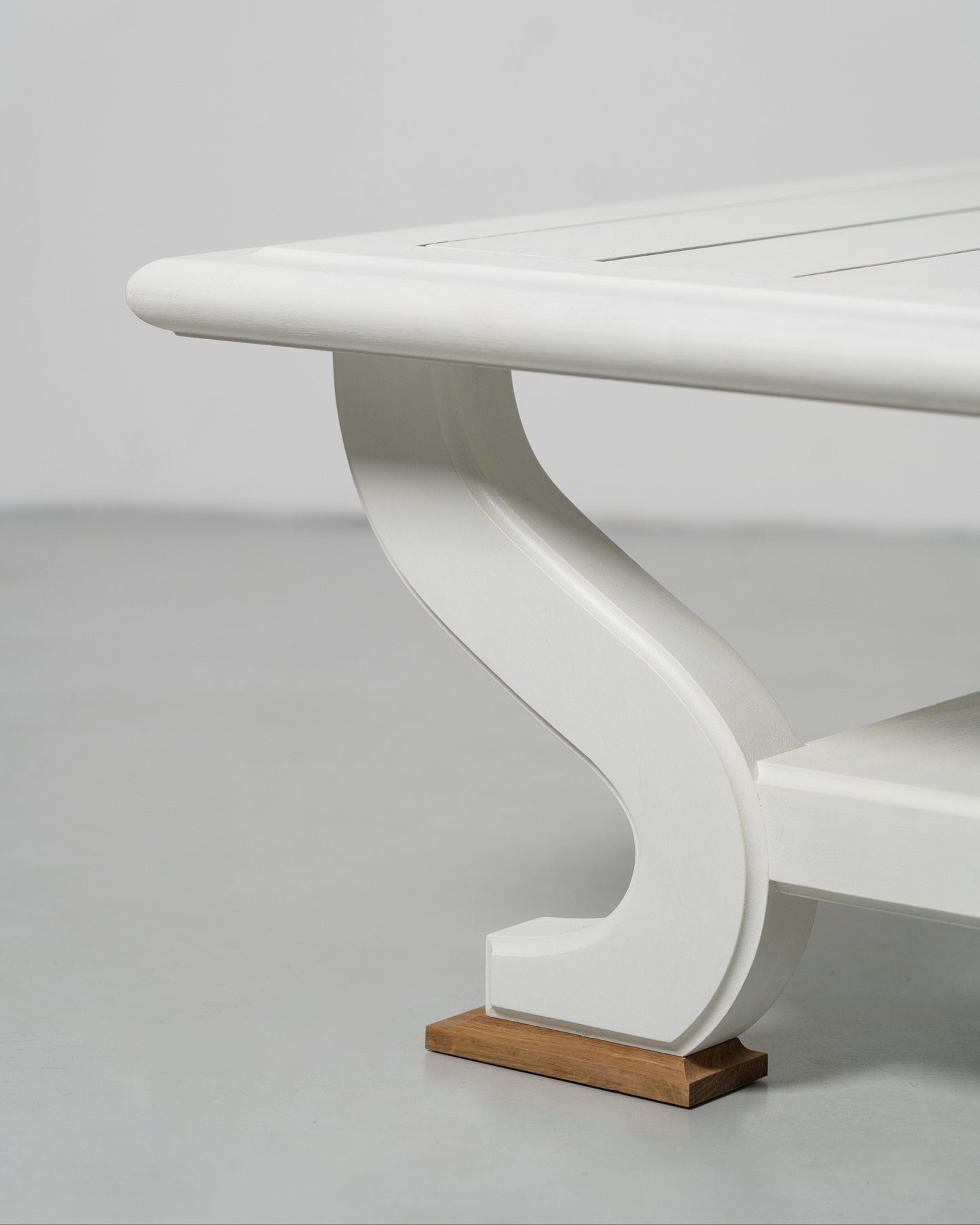 PH Outdoor Bench by Poul Henningsen, Danish design classic (1930s) white painted solid oak