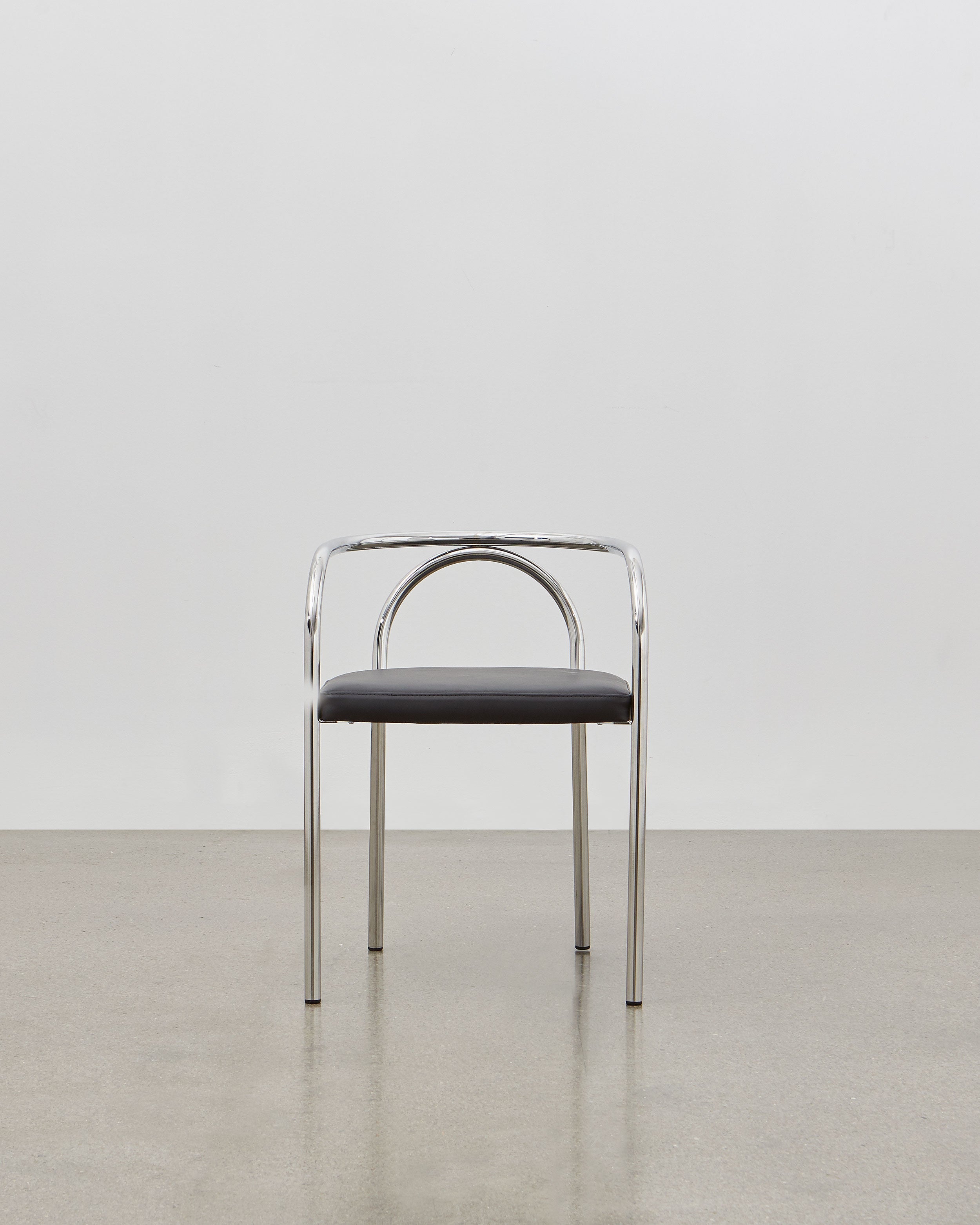 PH Chair by Poul Henningsen, Danish design classic (1932) A contemporary silver steel chair with a upholstered seat