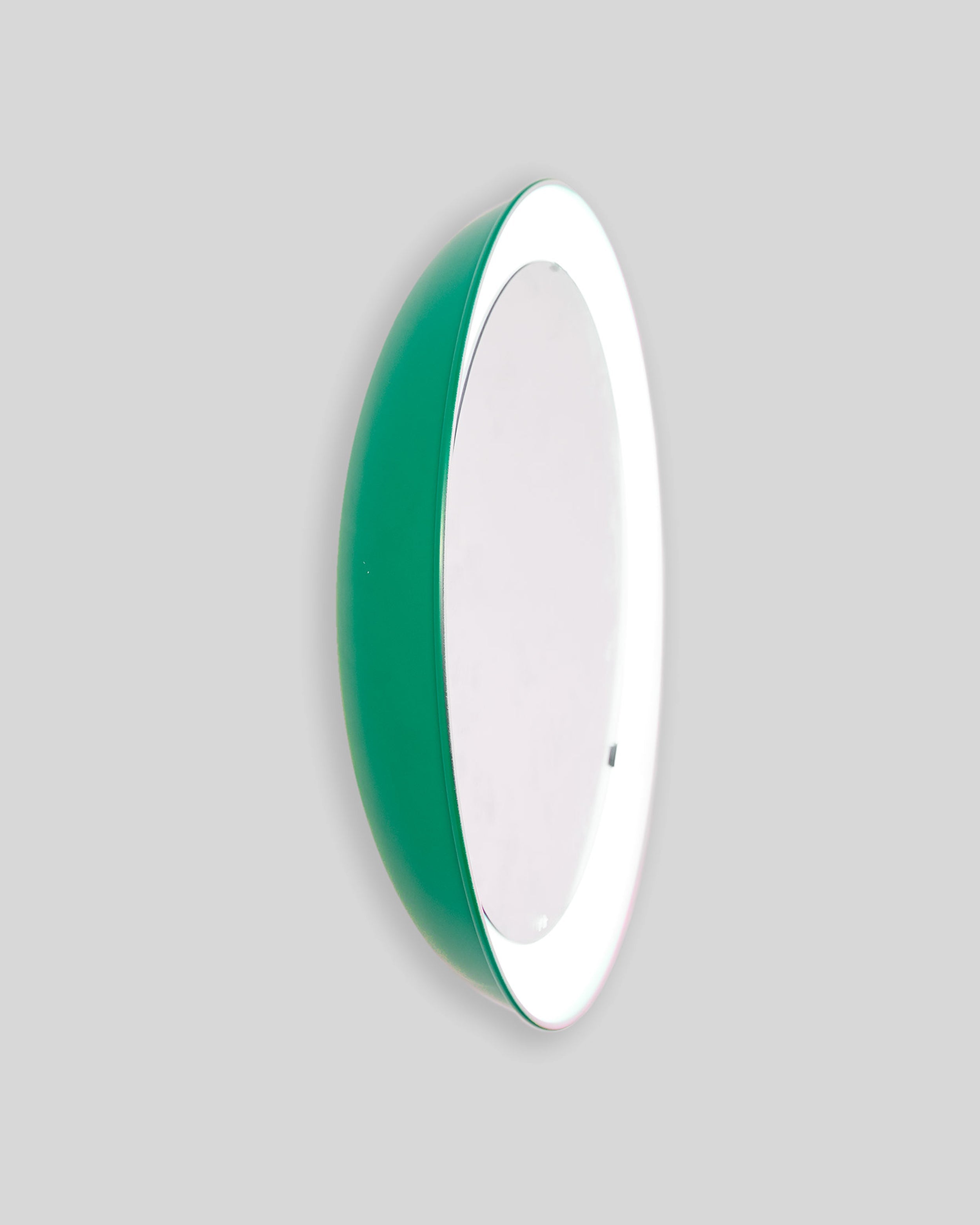 PH Mirror by Poul Henningsen, Danish design classic (1939) mirror with light and PH signature in green painted