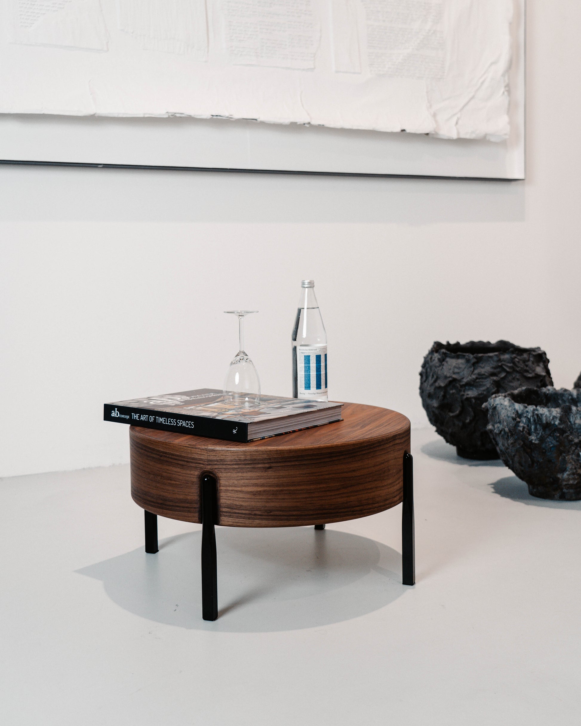 Sophisticate Lounge Table Scandinavian design wooden side table with black steel tube legs 