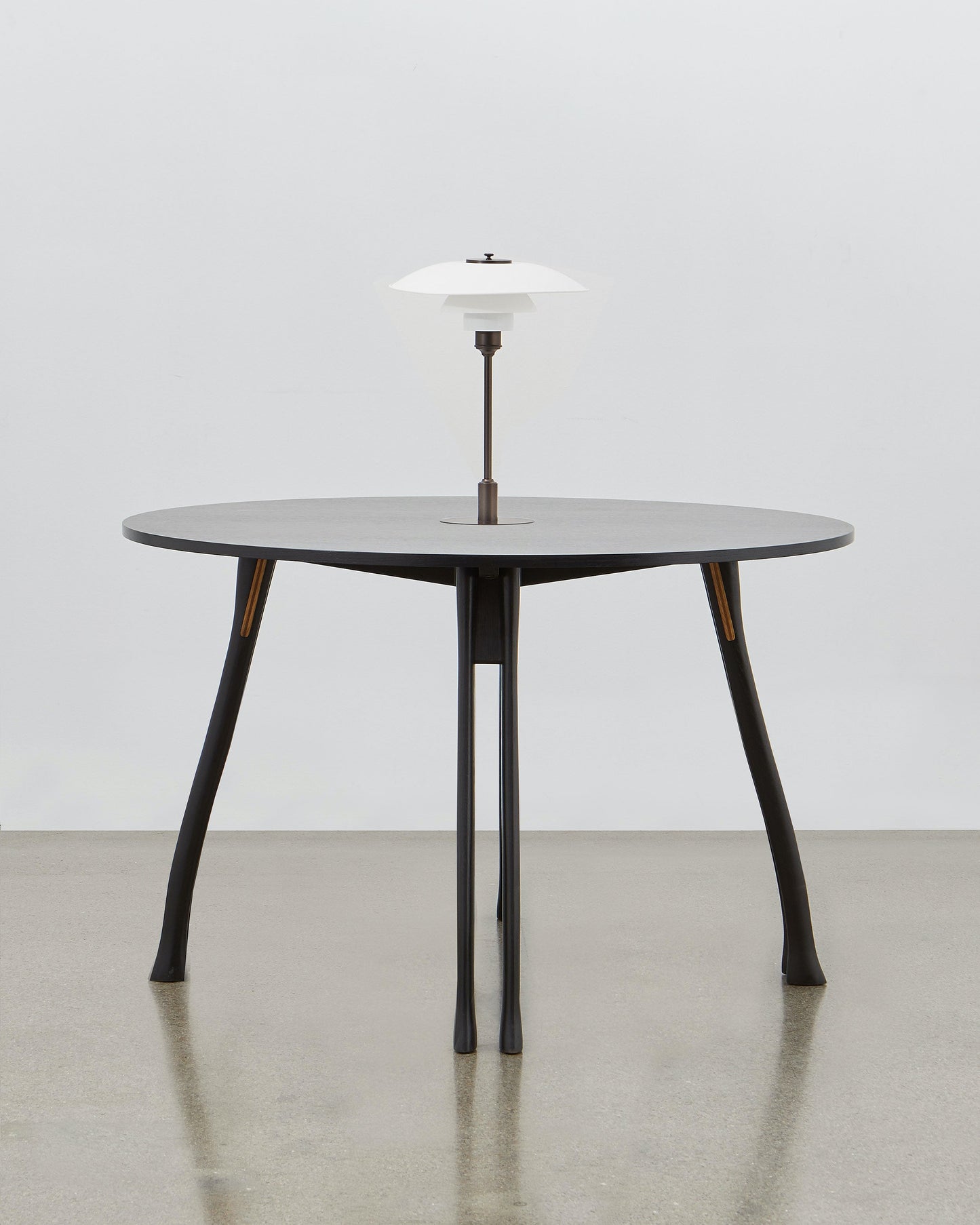 PH Axe Table by Poul Henningsen, Danish design classic (1954) Black painted oak wood with PH Lamp in white 