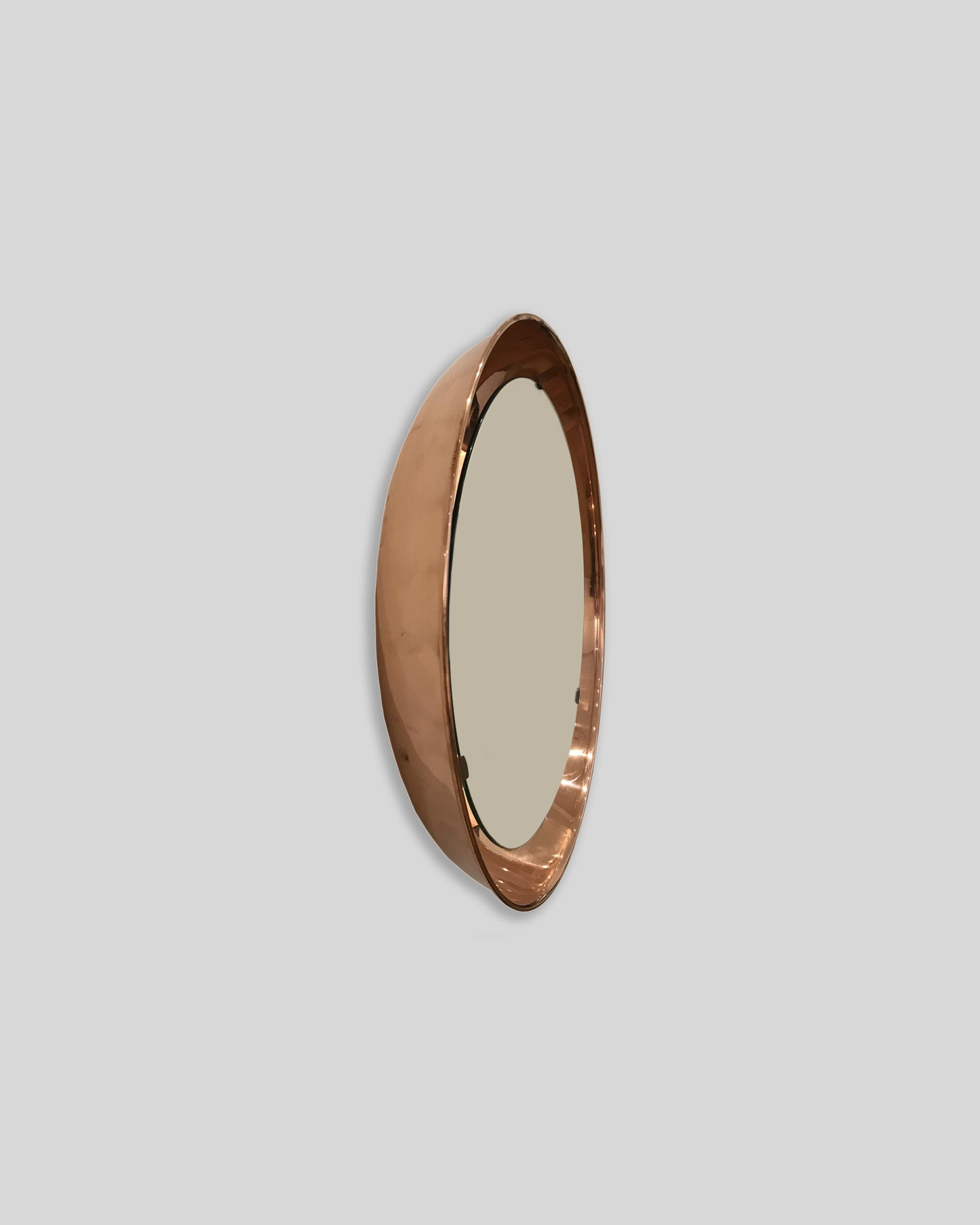 PH Mirror by Poul Henningsen, Danish design classic (1939) mirror with light and PH signature in copper
